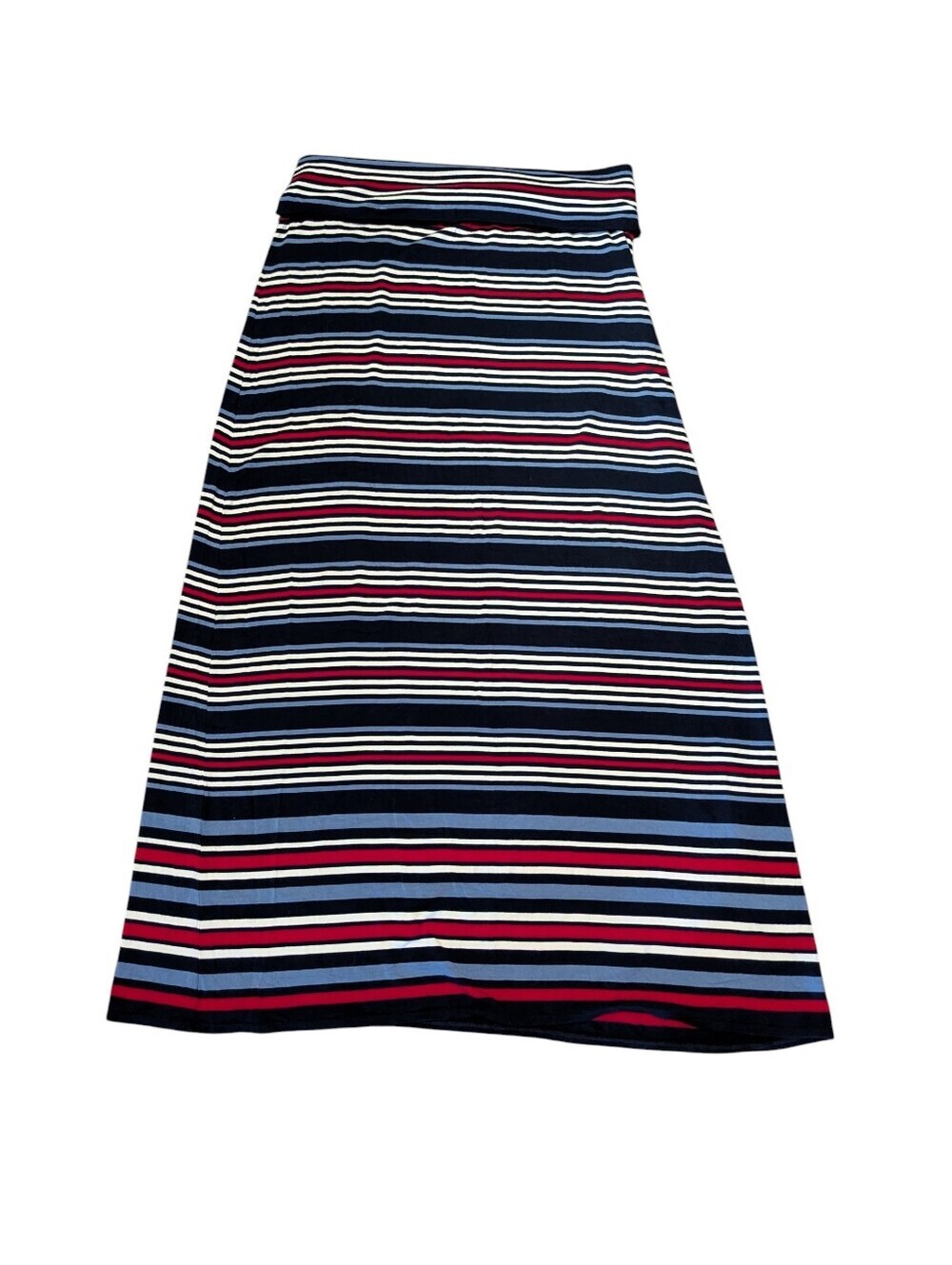 Max Studio,Striped Navy and Red Maxi Skirt,Size L